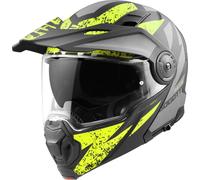 Bogotto FG-102 Safari Casco da enduro in fibra di vetro, nero-grigio-giallo, taglia XL per maschi