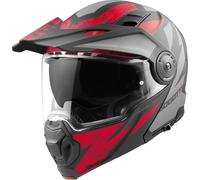 Bogotto FG-102 Safari Casco da enduro in fibra di vetro, nero-grigio-rosso, taglia L per maschi