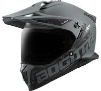 Bogotto FG-601 Duo Casco da enduro in fibra di vetro, nero-grigio, taglia L per maschi