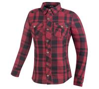 Bogotto Forgewood Camicia da moto da donna, nero/rosso, Taglia XL