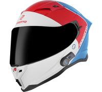 Bogotto H153 BT SPN Bluetooth Casco, bianco-rosso-blu, taglia M per maschi