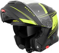 Bogotto H271 BT Taog Bluetooth Casco, nero opaco/giallo, Taglia L