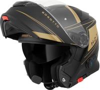 Bogotto H271 BT Taog Bluetooth Casco, nero opaco/oro, Taglia 2XL