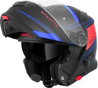 Bogotto H271 BT Taog Bluetooth Casco, nero opaco/rosso/blu, Taglia S