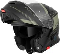 Bogotto H271 BT Taog Bluetooth Casco, nero opaco/verde, Taglia 2XL