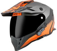 Bogotto H331 BT Tour EVO Bluetooth Casco Enduro, nero-grigio-arancione, taglia M per donne