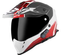 Bogotto H331 BT Tour EVO Bluetooth Casco Enduro, nero-bianco-rosso, taglia M per donne