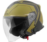 Bogotto H586 BT Illus Casco jet Bluetooth, nero-oro, taglia L per maschi