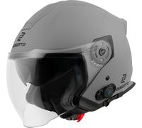 Bogotto H586 BT Solid Bluetooth Casco Jet, Grigio chiaro opaco, Taglia XS