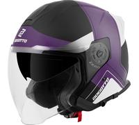 Bogotto H586 City-B Casco Jet, nero-bianco-porpora, taglia XS per maschi