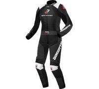 Bogotto Losail Tuta in pelle da moto da donna in due pezzi, Bianco/nero, Taglia 46