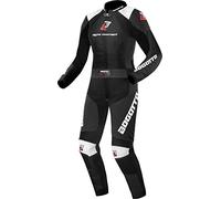 Bogotto Losail Tuta in pelle da moto da donna in due pezzi, nero-bianco, taglia 36 per donne