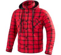 Bogotto Lumb-R Felpa con cappuccio e zip da moto, rosso/nero, Taglia L