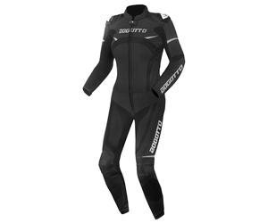 Bogotto Misano Due Pezzi Tuta In Pelle Da Moto Da Donna, nero-grigio, taglia 46 per donne