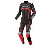 Bogotto Misano Due Pezzi Tuta In Pelle Da Moto Da Donna, nero-rosso, taglia 38 per donne