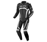 Bogotto Misano Tuta in pelle da moto a due pezzi, Bianco/nero, Taglia 48