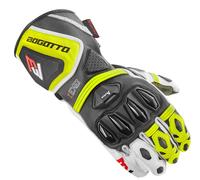 Bogotto Monza Guanti da moto perforati, nero-bianco-giallo, taglia XS per maschi