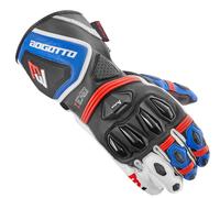 Bogotto Monza Guanti da moto perforati, nero-bianco-rosso, taglia M per maschi