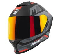 Bogotto Phantom Codex Casco in fibra di vetro, nero-grigio-rosso, taglia XL per maschi