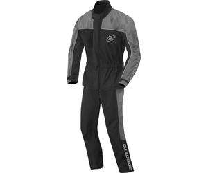 Bogotto Rain Kit Tuta antipioggia della moto a due pezzi, nero-grigio, taglia 2XL per maschi