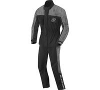 Bogotto Rain Kit Tuta antipioggia della moto a due pezzi, nero/grigio, Taglia XL