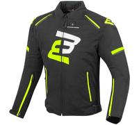 Bogotto Sparrow Giacca tessile moto impermeabile, nero/giallo, Taglia XS