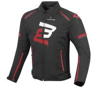 Bogotto Sparrow Giacca tessile moto impermeabile, nero/rosso, Taglia M
