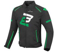 Bogotto Sparrow Giacca tessile moto impermeabile, nero/verde, Taglia L