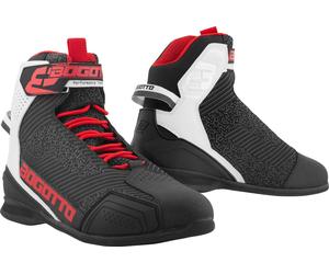 Bogotto Tokyo Scarpe da moto traforate, nero/bianco/rosso, Taglia 40