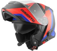 Bogotto V271 BT Zabu Casco Bluetooth, nero-rosso-blu, taglia S per maschi