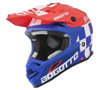 Bogotto V328 Xadrez Carbon Casco da motocross, blu/rosso/bianco, Taglia M