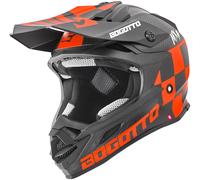 Bogotto V328 Xadrez Carbon Casco da motocross, nero/arancione, Taglia S
