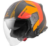Bogotto V586 Detri BT Casco Bluetooth Jet, nero-arancione, taglia XS per maschi