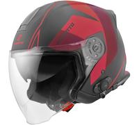 Bogotto V586 Detri BT Casco Bluetooth Jet, nero-rosso, taglia M per maschi
