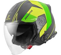 Bogotto V586 Detri BT Casco Bluetooth Jet, nero/verde, XL