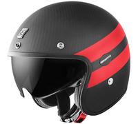 Bogotto V587 Crono Carbon Casco a reazione, nero opaco/rosso, Taglia XL