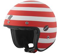 Bogotto V587 Scacchi Carbon Casco a getto, bianco-rosso, taglia XS per maschi