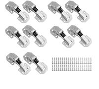 Bohaner 10 cerniere a vite Softclose a 90° con smorzamento idraulico, cerniere per armadio con viti, 113 × 43 mm, per mobili, porta in legno