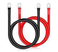 Bohaner 2 pezzi cavo batteria 70 cm, 12 V, cavo batteria 5 AWG, 16 mm², cavo di terra con morsetto ad anello M8, per camion, moto, energia solare, caravan, nautica (SC16-8)