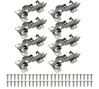 Bohaner 8 cerniere a 165 gradi per armadietti da cucina, cerniere a chiusura ammortizzata, cerniere pieghevoli silenziose con viti di fissaggio, cerniere per ante armadio a sovrapposizione completa (8