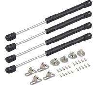 Bohaner Cerniere per Ante Armadio con Molla a Gas 100N, 4 Pezzi, Molla a Gas per Sollevamento, Cerniera a Lembo Nero, Supporto a Gas per Cucina, Armadio, Cassetto, Pressione 100N