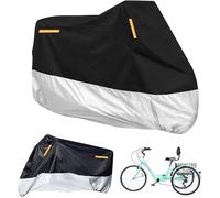 BoHangong Copertura universale per triciclo di alta qualità, per tutte le 3 ruote, moto ed esterni e interni (264,2 x 110 x 124,5 cm) (nero e argento, 210D)