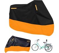 BoHangong Copertura universale per triciclo di alta qualità, per tutte le 3 ruote per moto ed esterni e interni (264 x 110 x 124,5 cm) (nero e arancione, 210D)