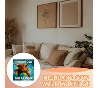 Bohany Calendario 2026 12, Calendario Delle Highlands 2026 Decorazione Murale, Gen-Dic Agenda Decorazione Casa, Para RV Camion Sedan Y