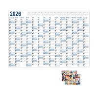 Bohany Calendario giornaliero, ogni pagina, un calendario annuale, grande creativo 2026, per studio, posto di lavoro, dormitorio, aula, palestra, progetti cucina, casa