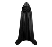 Bohany Cappotto con cappuccio, mantello con cappuccio di Halloween vampiro, 150 cm, costume da cosplay corvo tunica unisex lunga per teatro mago, costume da festa mercati medievali, Nero , Consulte la