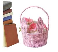 Bohany Cestino pasquale a forma di coniglietto, realizzato a mano, per uova di Pasqua, compatto, naturale, classico, decorazione estetica per camera da letto, patio, picnic, caramelle, casa e vacanze