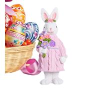 Bohany Decorazione del coniglio pasquale, Statua di coniglio - Figure in miniatura di coniglietti dei cartoni animati | Statue da tavolo per la decorazione della casa di primavera, figure di animali