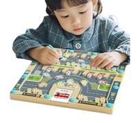 Bohany Labirinto di parcheggio con alfabeto magnetico, giocattolo di labirinto con alfabeto magnetico - Tabella di attività di puzzle alfabeto in legno,Giocattoli di puzzle di apprendimento lettere