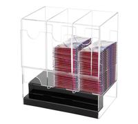 Bohany Organizer per carte di credito, 3 scomparti in acrilico trasparente, per carte da gioco, ufficio, negozio, casa, camera da